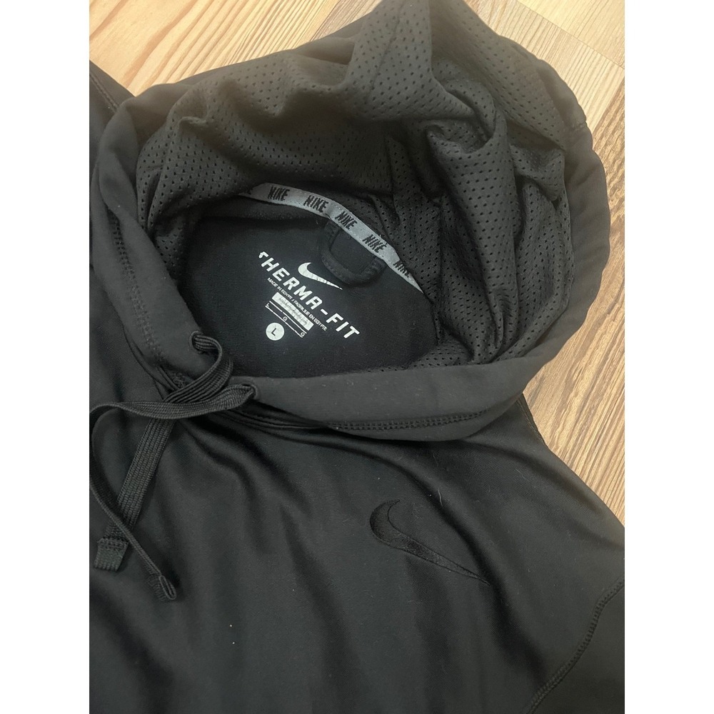 Nike Therma-FIT Mens Hoodie Black Pullover Sweatshirt Large Training Workout